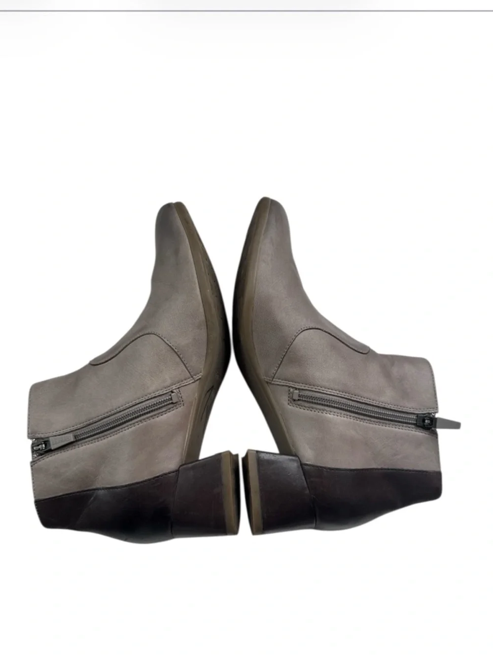 Dansko Womens Petra gray brown color block leather ankle booties 38 U.S. 7.5-8